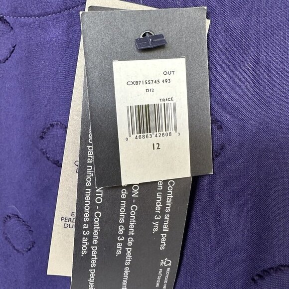 Tommy Hilfiger Dress Blue Sleeveless Geometric Pattern Embroidered Sz 12 NWT - Picture 9 of 12